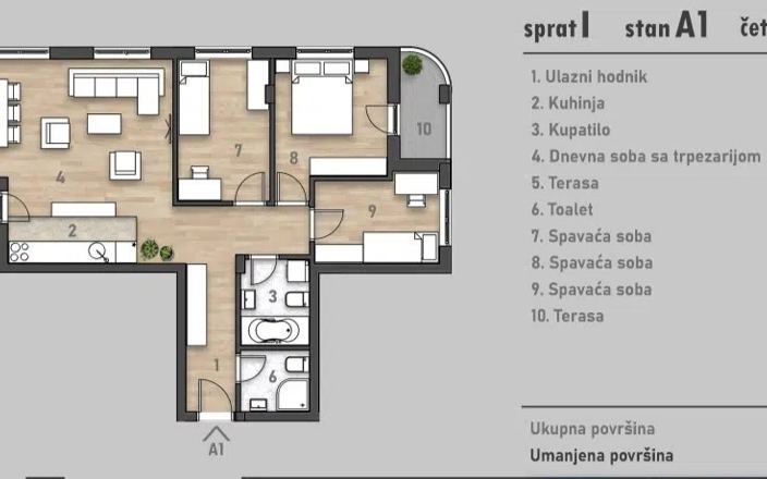 Četvorosoban stan u izgradnji - Socijalno., Novi Sad